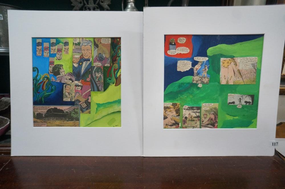 Anne Hall comparable auction result: anne hall 2 mounted mixed media works signed lwr right 27 x 29 5