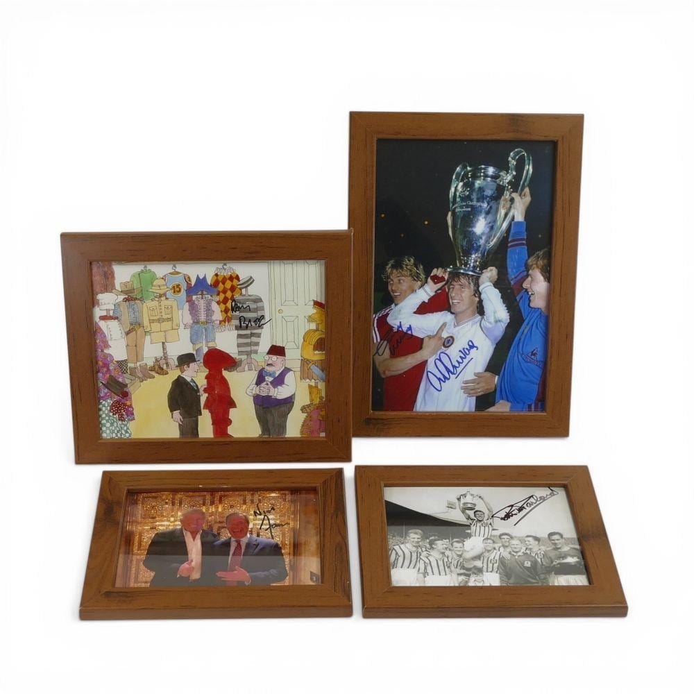 Pieter van der (1535) Borcht comparable auction result: a collection of framed photographs to include aston villa football team celebrating their 1957 fa cup final signed by peter