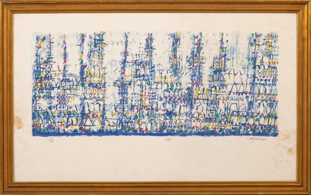 Manuel Cargaleiro comparable auction result: manuel cargaleiro serigrafia sobre papel dim aprox 27 x 64 5 cm