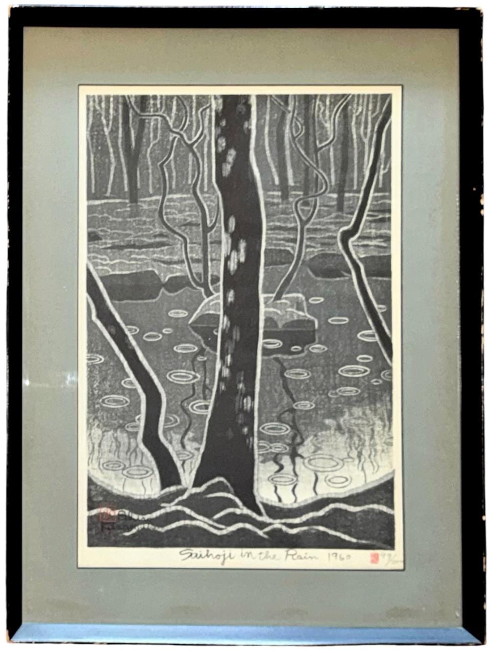 Shiro Kasamatsu comparable auction result: kasamatsu shiro saihoji in the rain shigure 1960