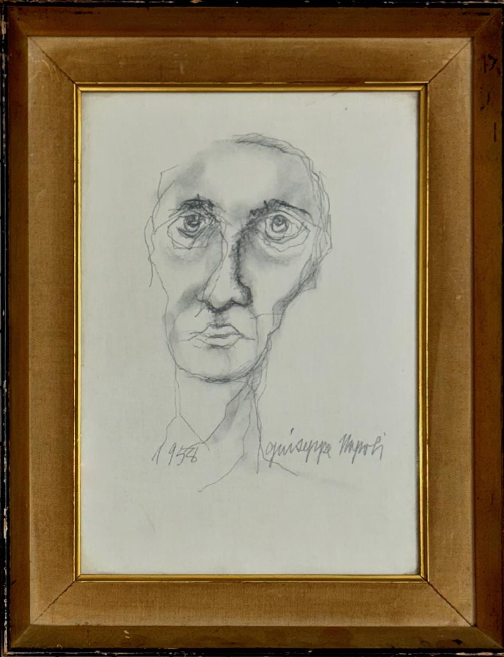 Giuseppe Napoli comparable auction result: giuseppe napoli american 1929 1967 mid century abstract modernist portrait 1958