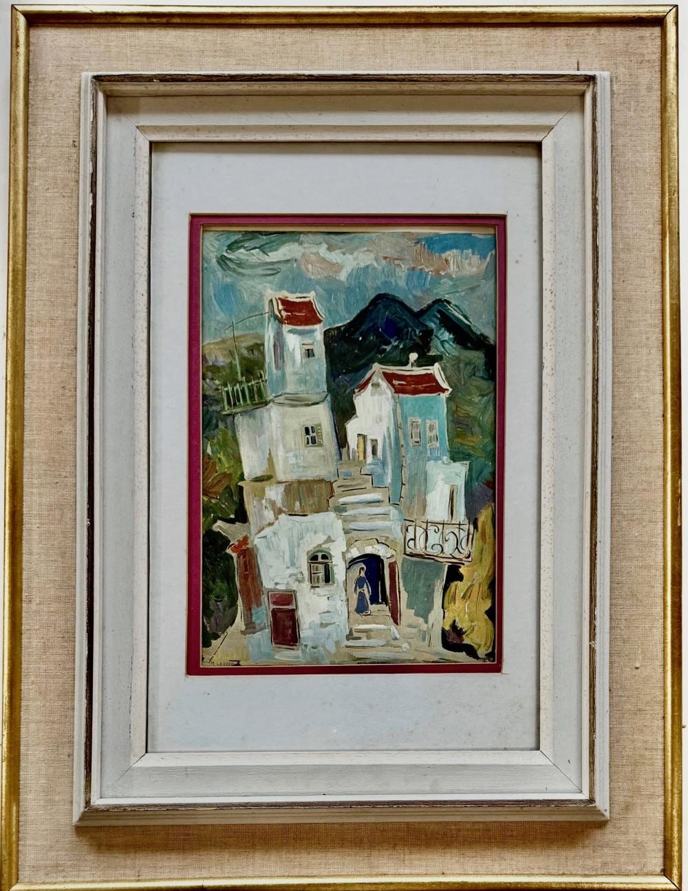 Milia Laufer comparable auction result: milia laufer modernist abstract panting ca 1960s