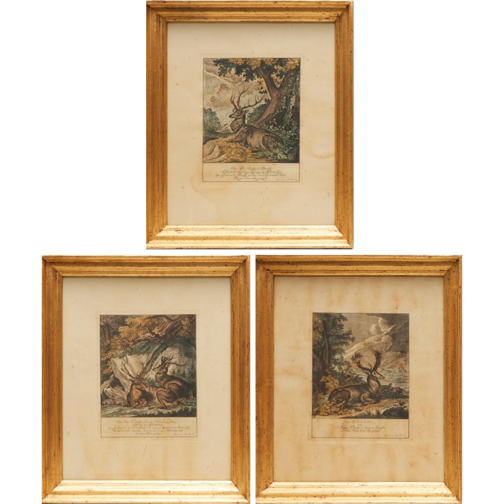 Johann Elias Ridinger comparable auction result: johann elias ridinger after 3 stag prints