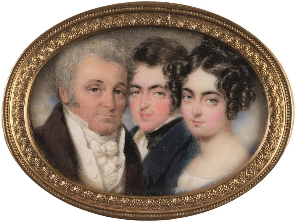 Moritz Michael Daffinger comparable auction result: moritz michael daffinger attributed portrait of baron eskeles and his children