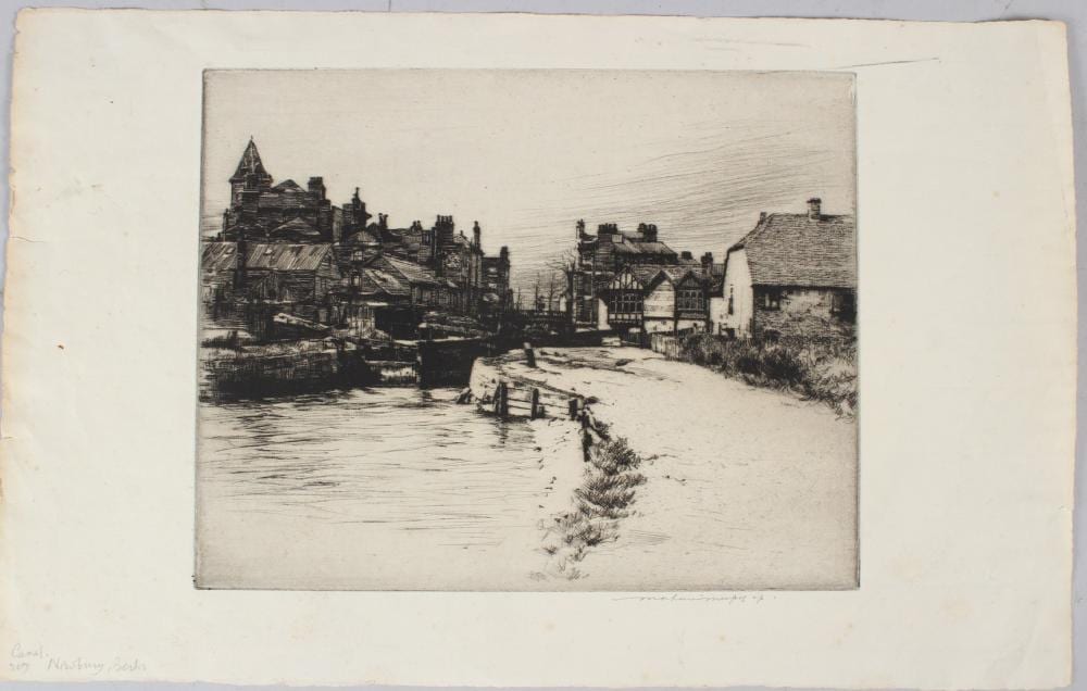 Mortimer Menpes comparable auction result: mortimer menpes 1855 1938 canal newbury berks etching signed in pencil unframed 20 x 25cm