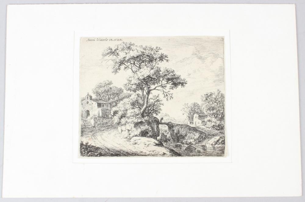 Anthonie Waterloo comparable auction result: anthonie waterloo the chapel with steps original 17th century etching inscribed unrecorded early state