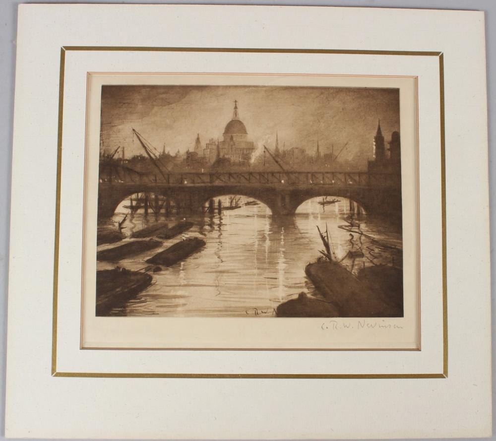 Christopher Richard Wynne Nevinson comparable auction result: christopher richard wynne nevinson the thames looking towards st pauls heliogravure signed in pencil unf