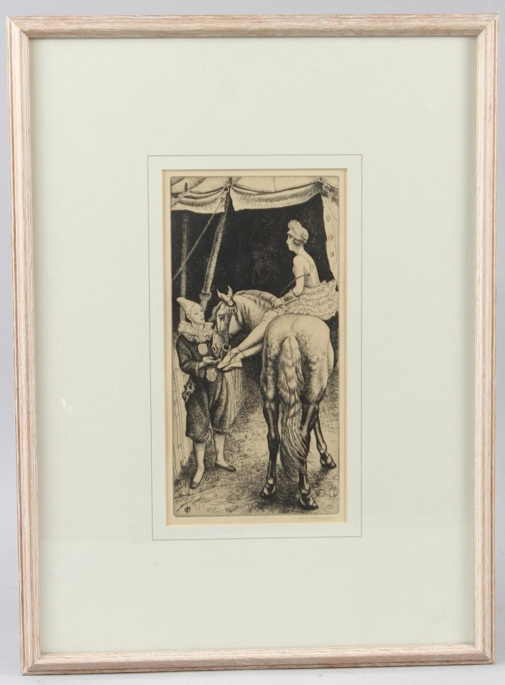 Laura Knight comparable auction result: laura knight 1877 1970 circus clown and acrobat rider etching signed in pencil 25 5 x 12 5cm