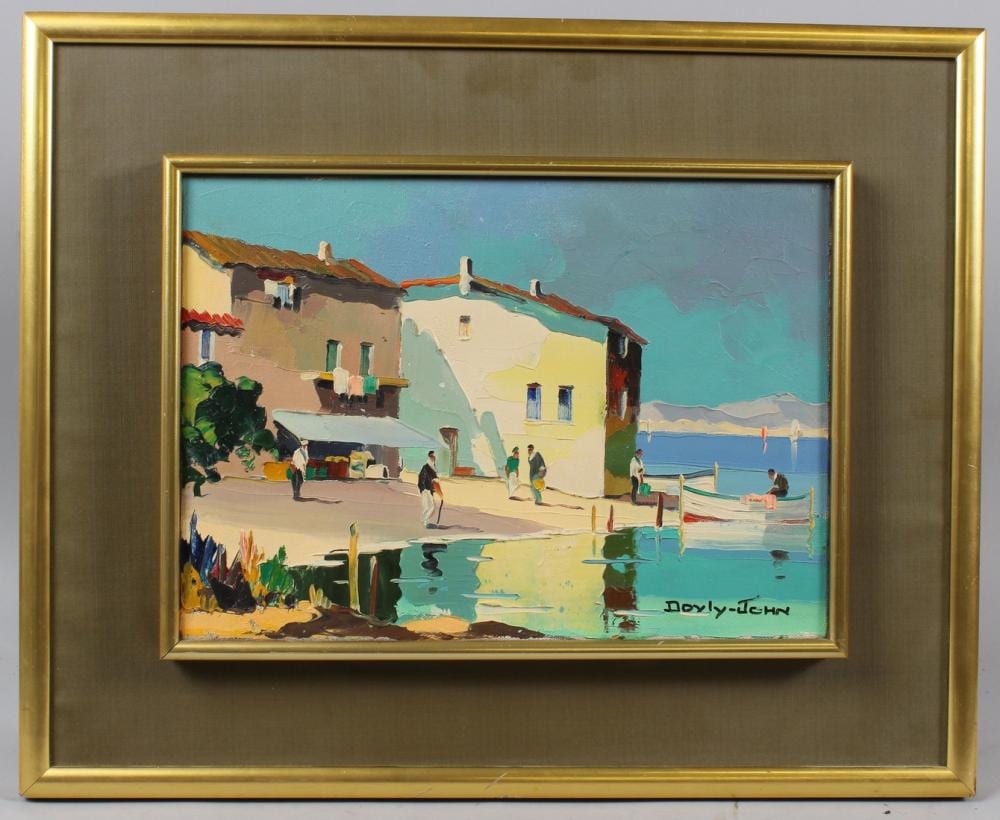 Cecil Rochfort D'Oyly-John comparable auction result: cecil rochfort d oyly john 1906 1993 mediterranean coastline with fishermen oil on canvas signed 25 x 35
