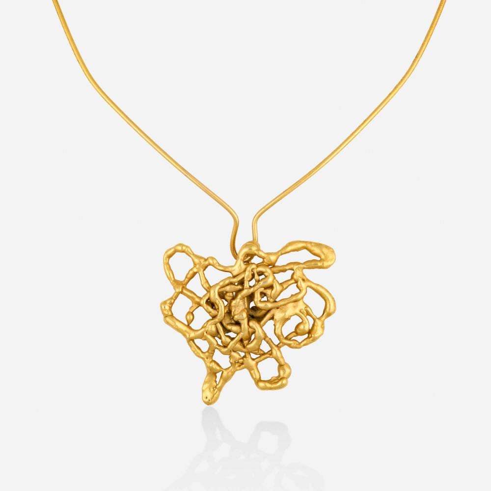 Ibram Lassaw comparable auction result: ibram lassaw gold plated bronze necklace