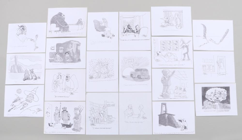Gahan Wilson comparable auction result: gahan wilson american 1930 2019 group of 20 unpublished cartoons pen ink and wash on paper