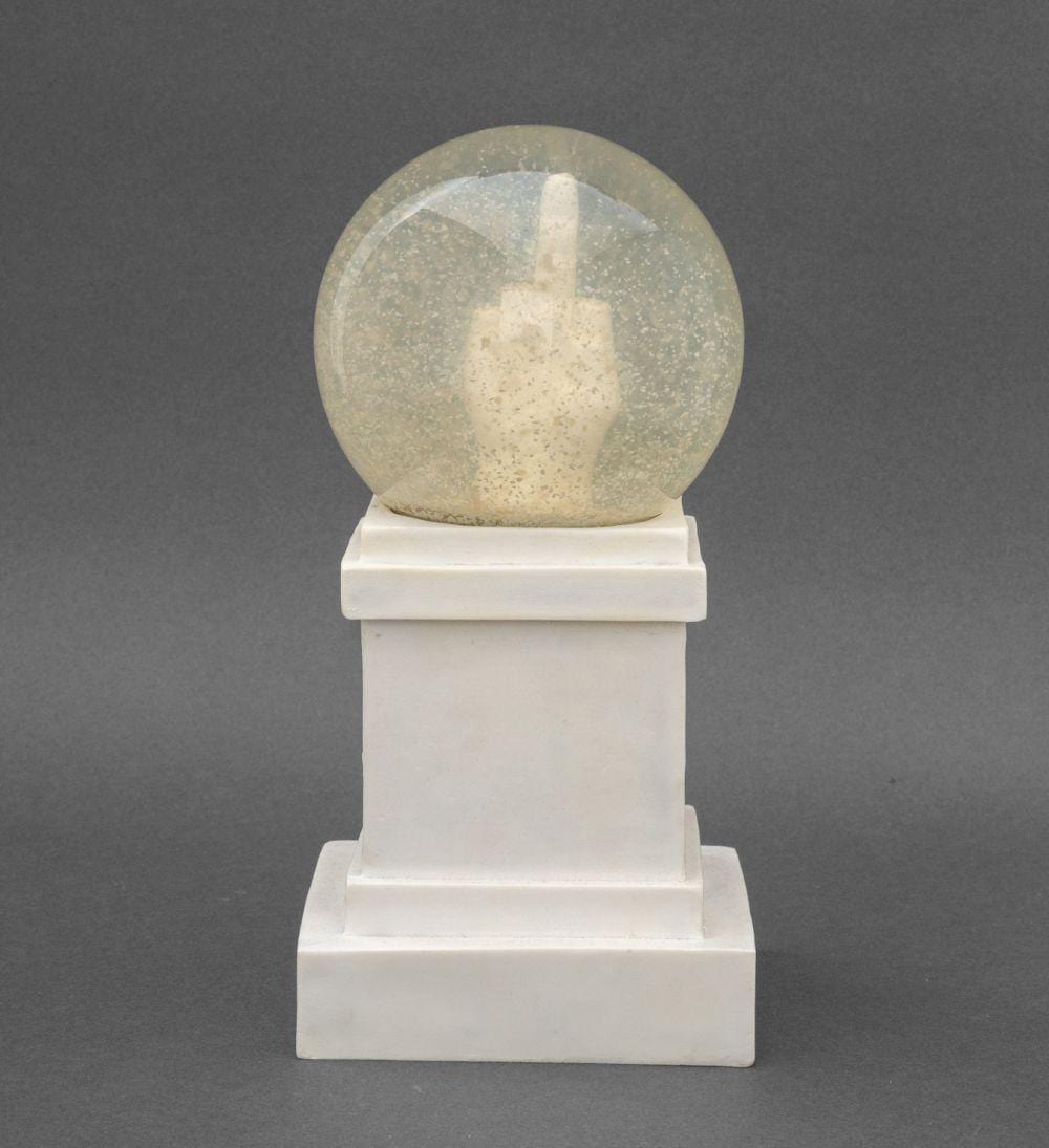 Maurizio Cattelan comparable auction result: maurizio cattelan l o v e snow globe