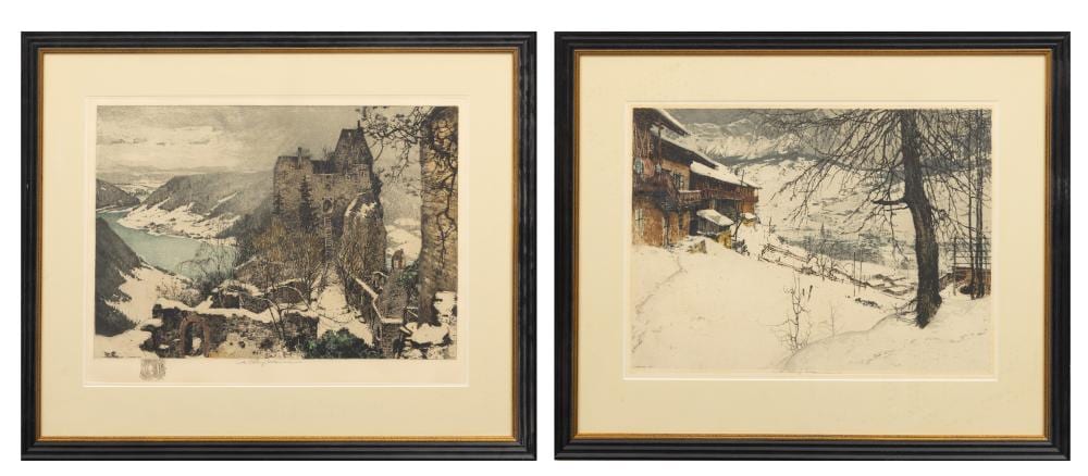 Luigi Kasimir comparable auction result: luigi kasimir austrian hungarian 1881 1962 etchings on paper ca 1915 1925 european scenes 2 pcs