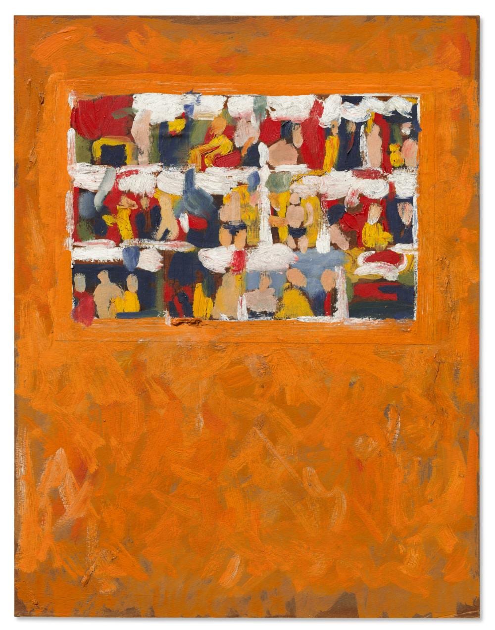 Jasper Johns (B. 1930). Alley Oop. oil and printed paper collage on cardboa comparable sale