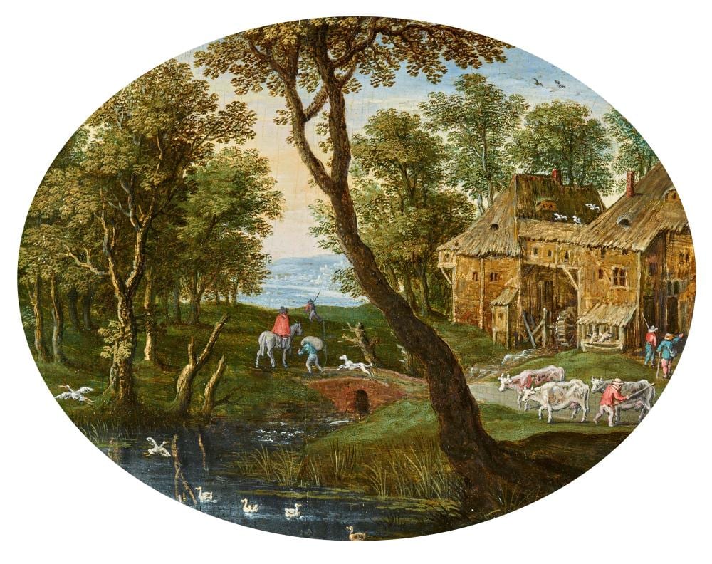 Marten Ryckaert comparable auction result: marten ryckaert an animated landscape with farmers tending to their cattle