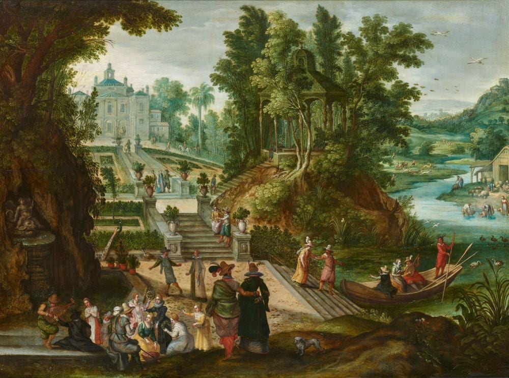 Sébastian Vrancx comparable auction result: sebastiaan vrancx a garden with elegant company