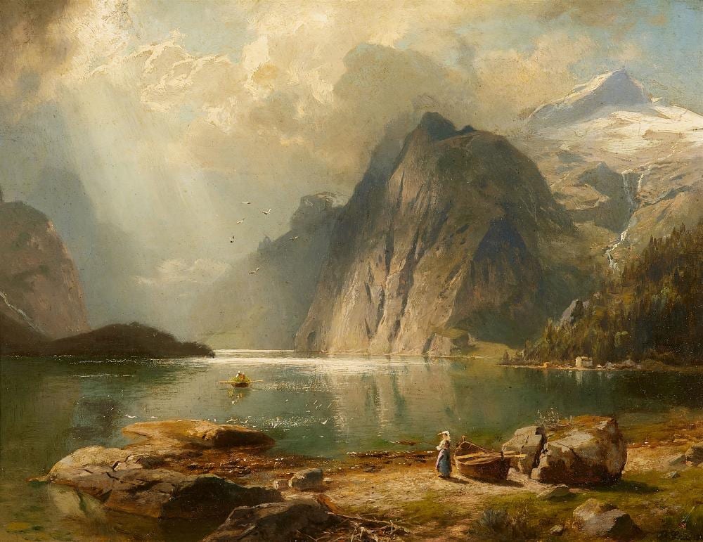August (1819) Leu comparable auction result: august wilhelm leu mountain lake