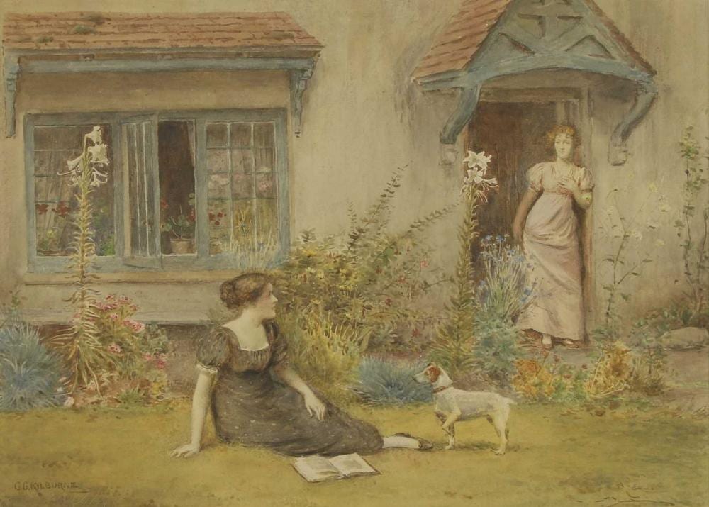 George Goodwin Kilburne comparable auction result: george goodwin kilburne british 1839 1924 two girls in a garden