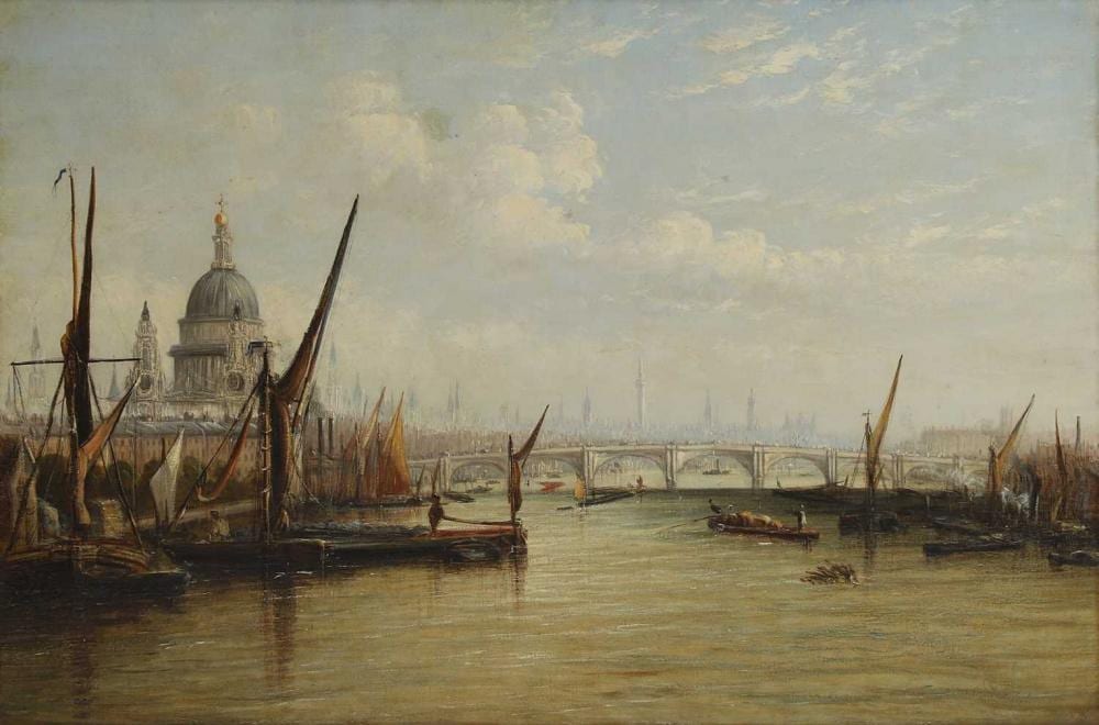 Francis Moltino comparable auction result: francis moltino british 1818 1888 a view of the thames and st paul s cathedral