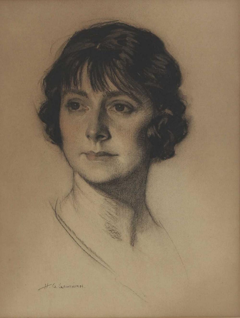 Henry George Gawthorn comparable auction result: henry george gawthorn british 1879 1941 portrait sketch of miss kathleen fielding head and shoulders