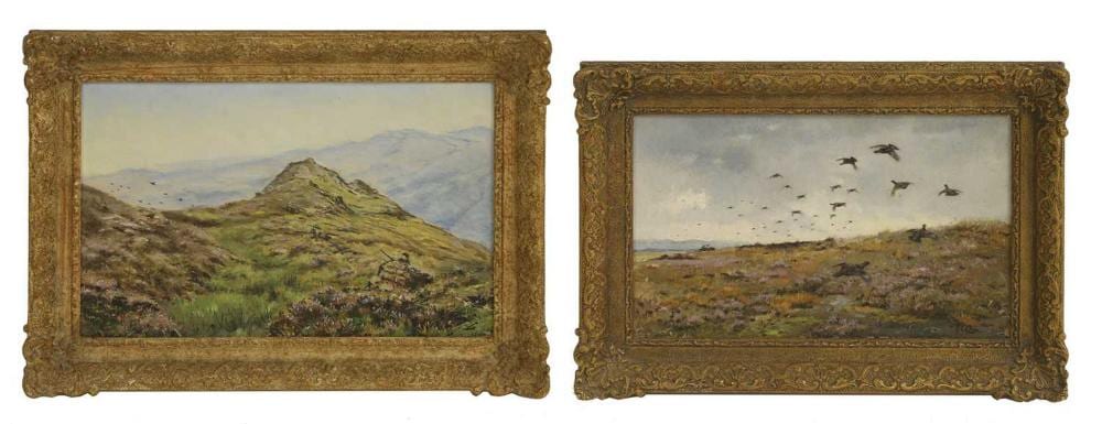 George Edward Lodge comparable auction result: george edward lodge british 1860 1954 grouse driving and grouse pack