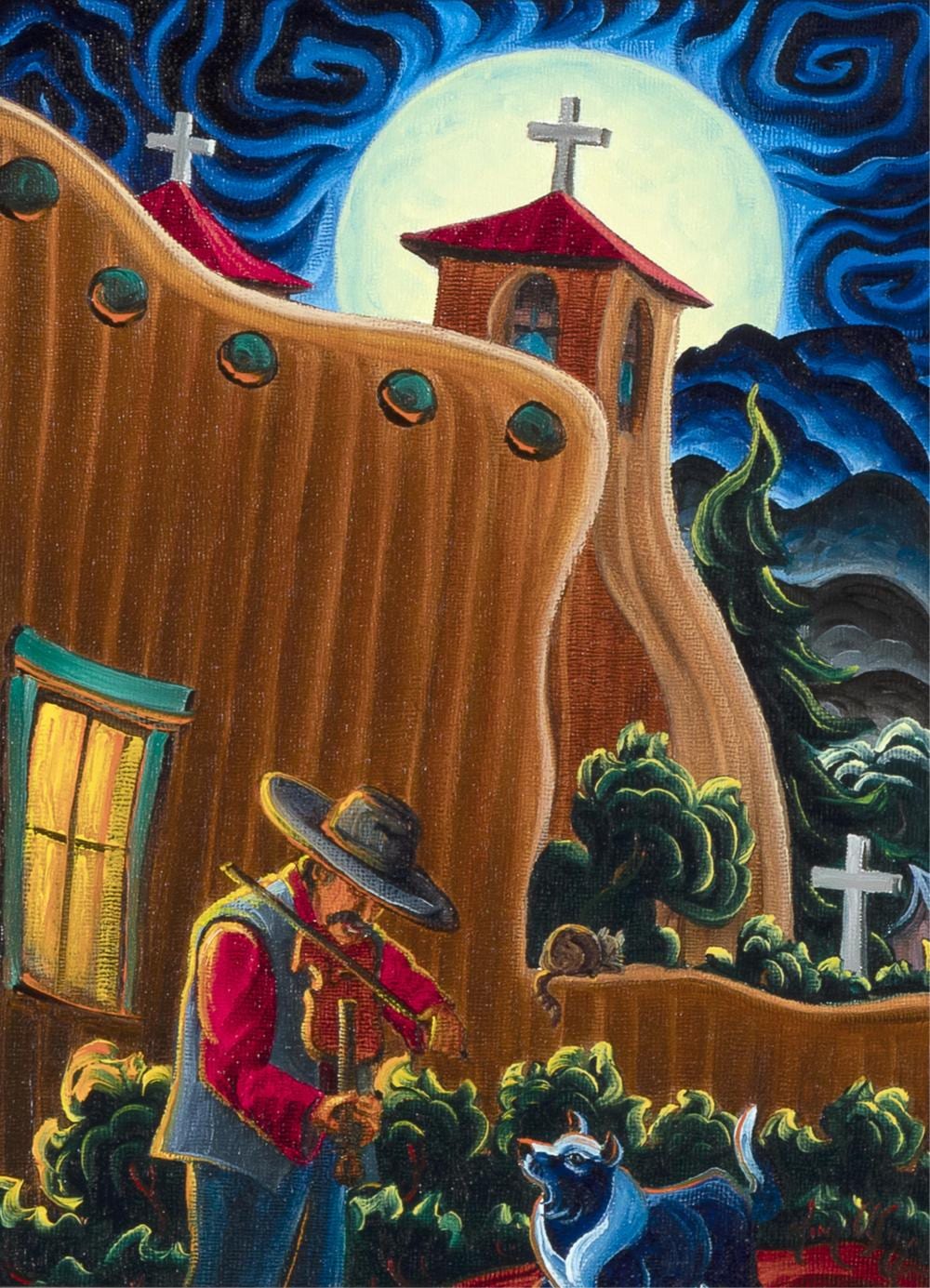 Kim Douglas Wiggins comparable auction result: kim douglas wiggins rising moon over chimayo 2013
