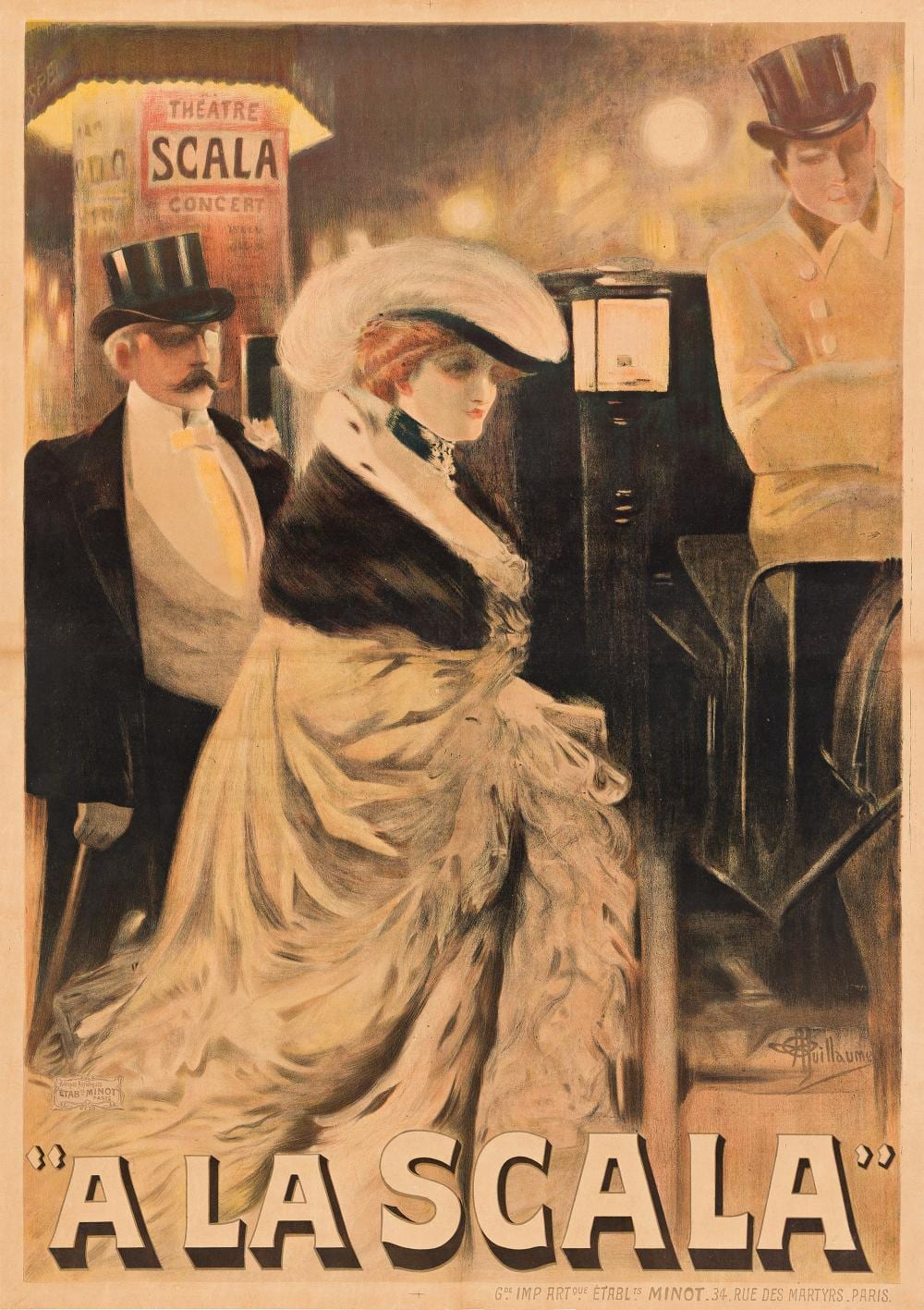 Albert Guillaume comparable auction result: albert guillaume a la scala 1908