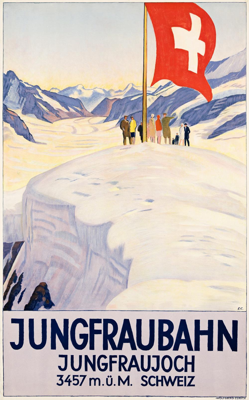 Emil Cardinaux comparable auction result: emil cardinaux jungfraubahn jungfraujoch 1928