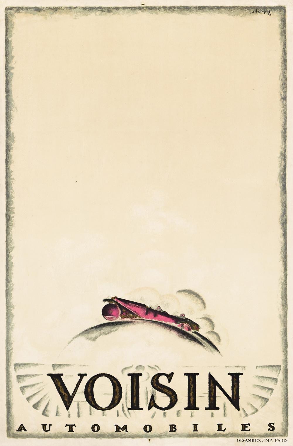 Charles Loupot comparable auction result: charles loupot voisin 1923