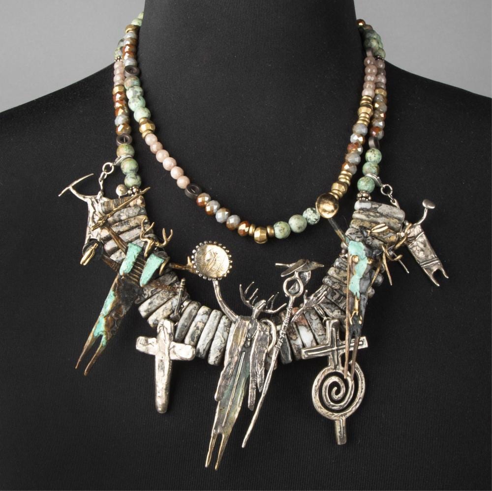 Bill Worrell comparable auction result: bill worrell mixed stone shaman pendant necklace