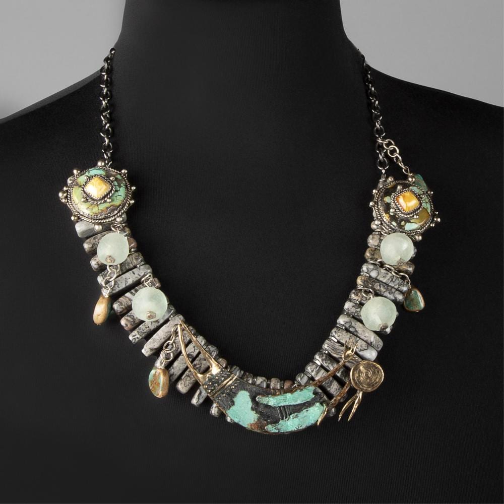 Bill Worrell comparable auction result: bill worrell mixed stone shaman necklace