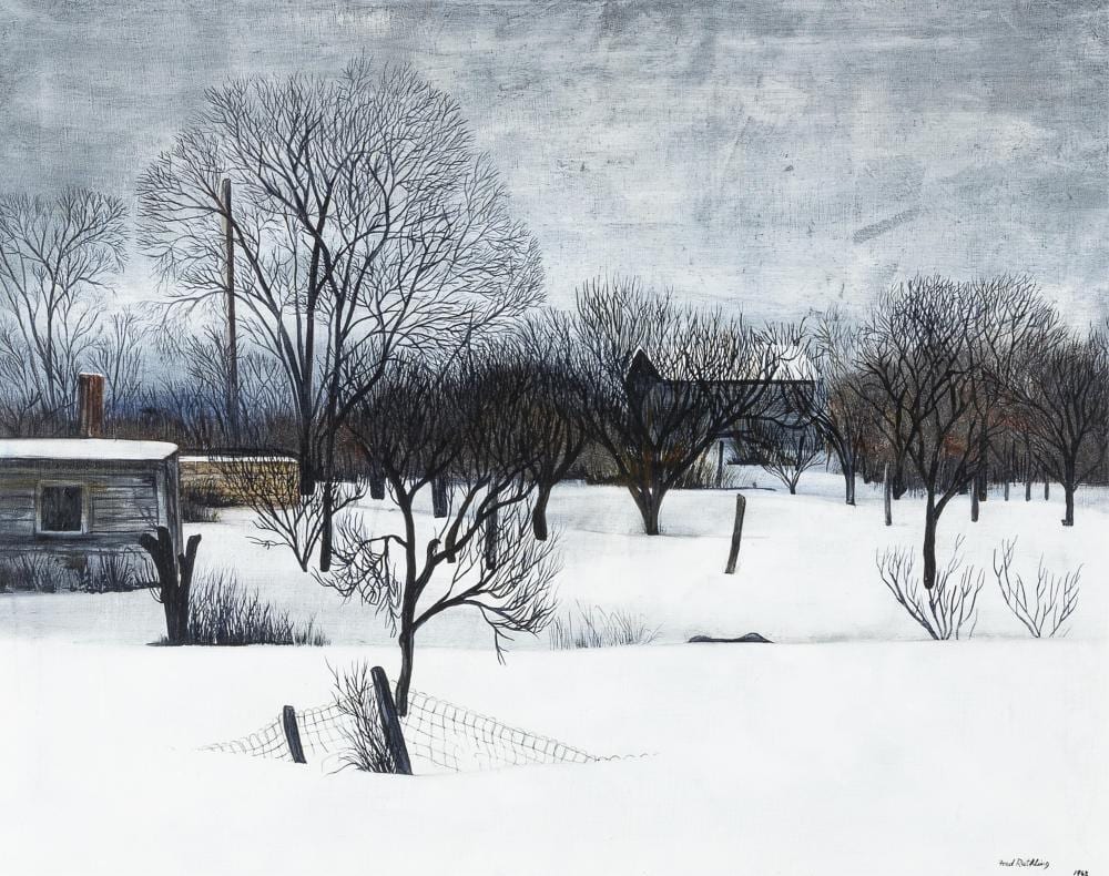 Ford Ruthling comparable auction result: ford ruthling snowscape from kitchen door 1968