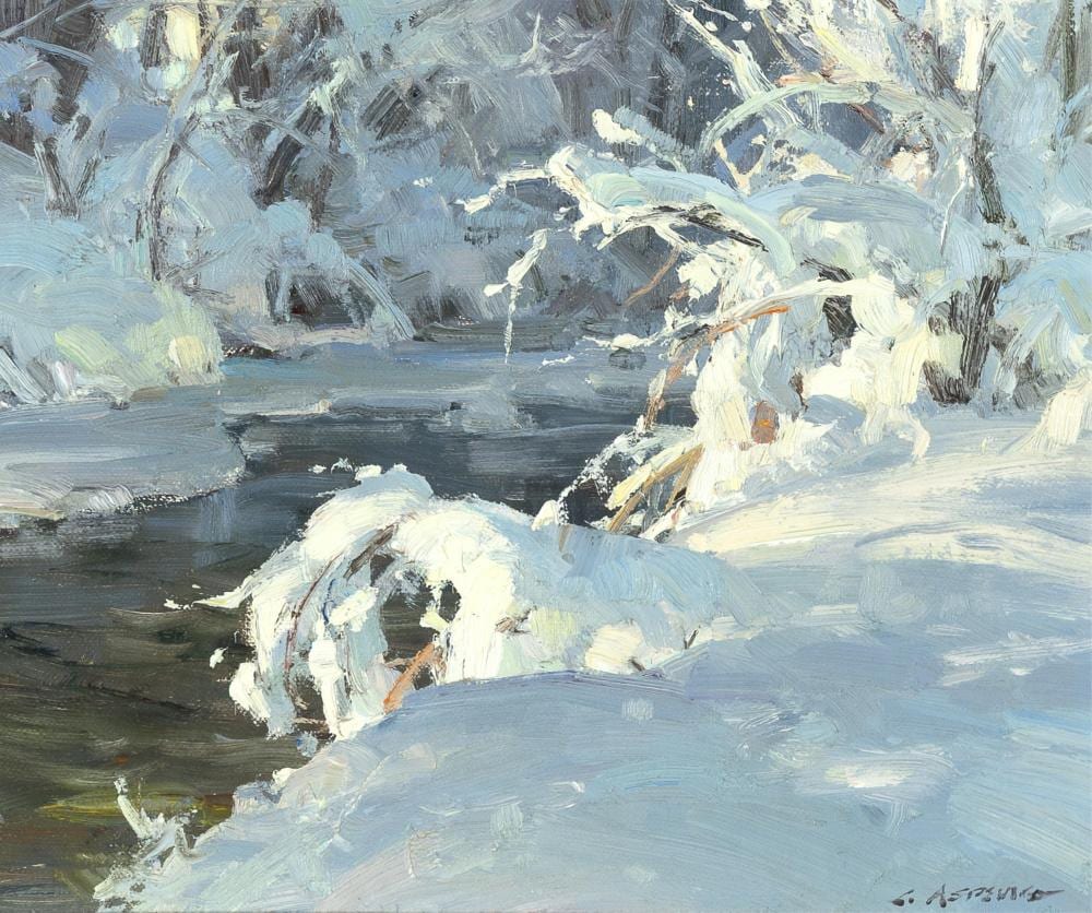 Clyde Aspevig comparable auction result: clyde aspevig winter landscape