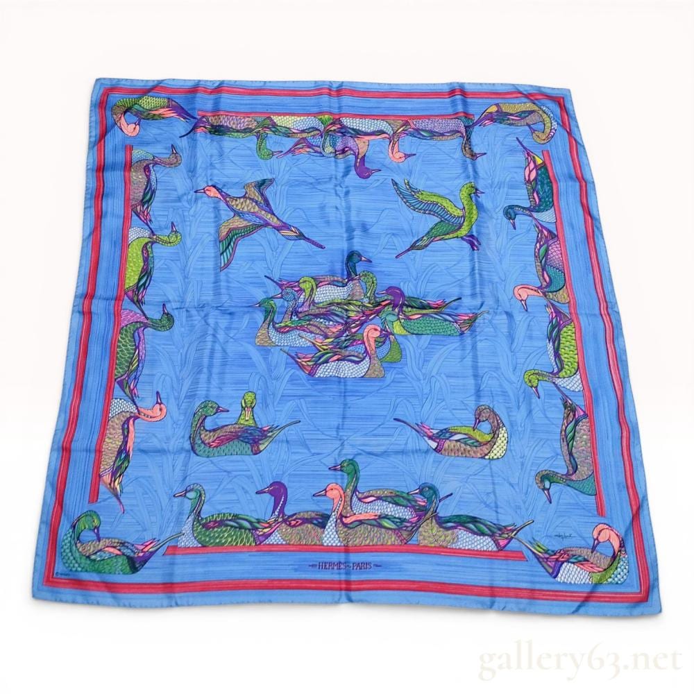 Hubert De Watrigant comparable auction result: hermes silk scarf les canards by hubert de watrigant