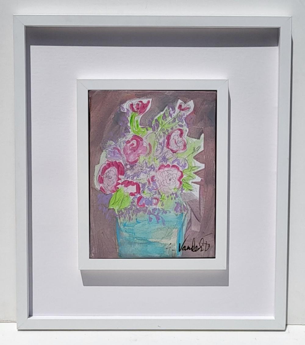 Gloria Vanderbilt comparable auction result: original gloria vanderbilt oil painting flowers from raphael 12 x 9 inches with recent provenance