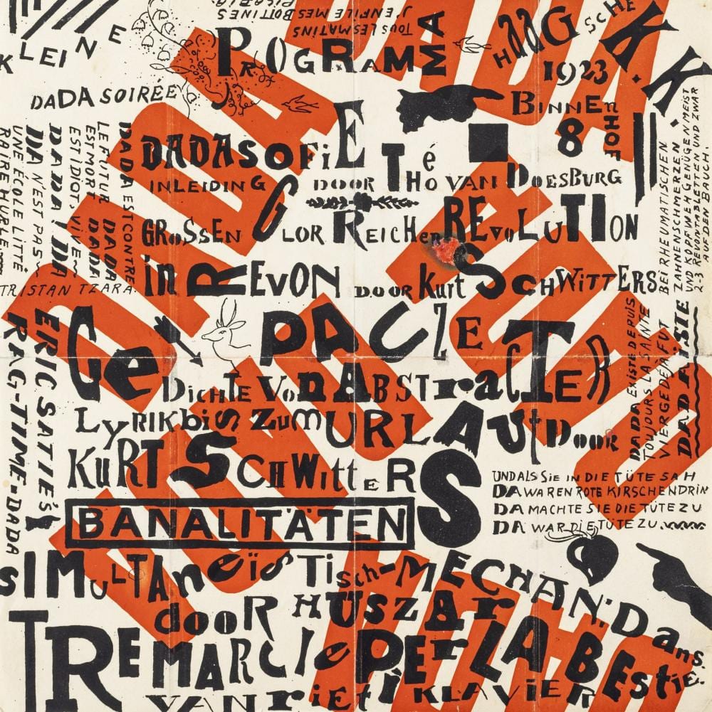 Daniel Dávila Helmer comparable auction result: dada schwitters kurt und theo van doesburg kleine dada soir e lithographie in r