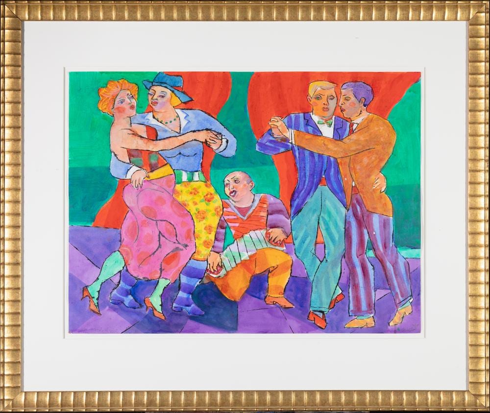 John Grillo comparable auction result: john grillo massachusetts 1917 2014 tango dancers 1994 hand colored print 22 x 29 5 sight framed 34 5 x 41