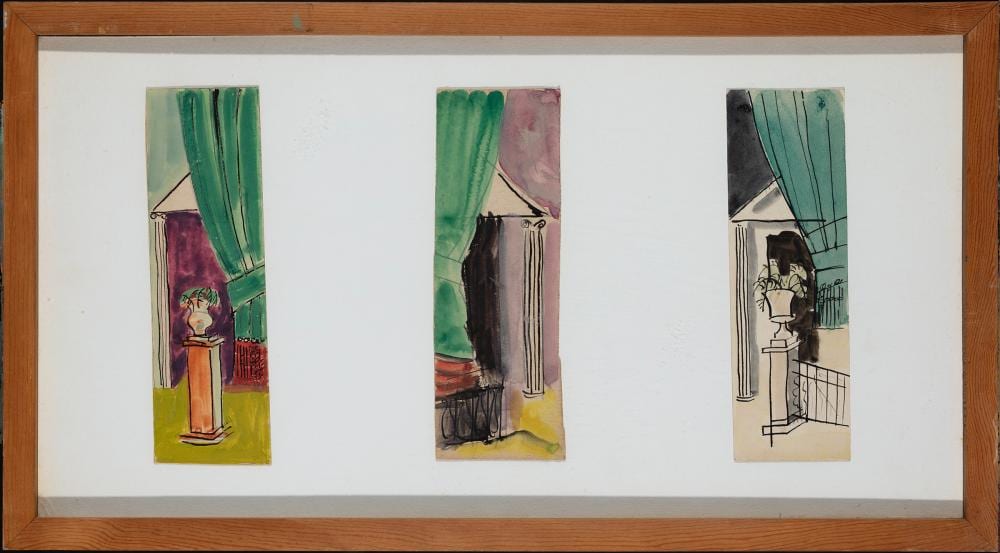 Karl Knaths comparable auction result: karl knaths massachusetts wisconsin 1891 1971 three architectural views circa 1920 1922 watercolors on paper 7 5 x 2 5 framed 11 25 x 20 25