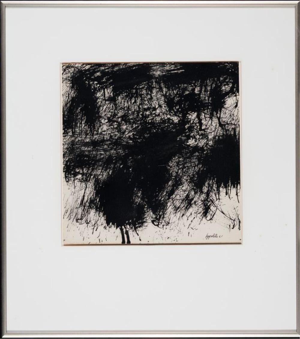 Angelo Ippolito comparable auction result: angelo ippolito new york 1922 2002 untitled black and white 1961 ink on paper 9 75 x 9 75 sight framed 18 25 x 16 25