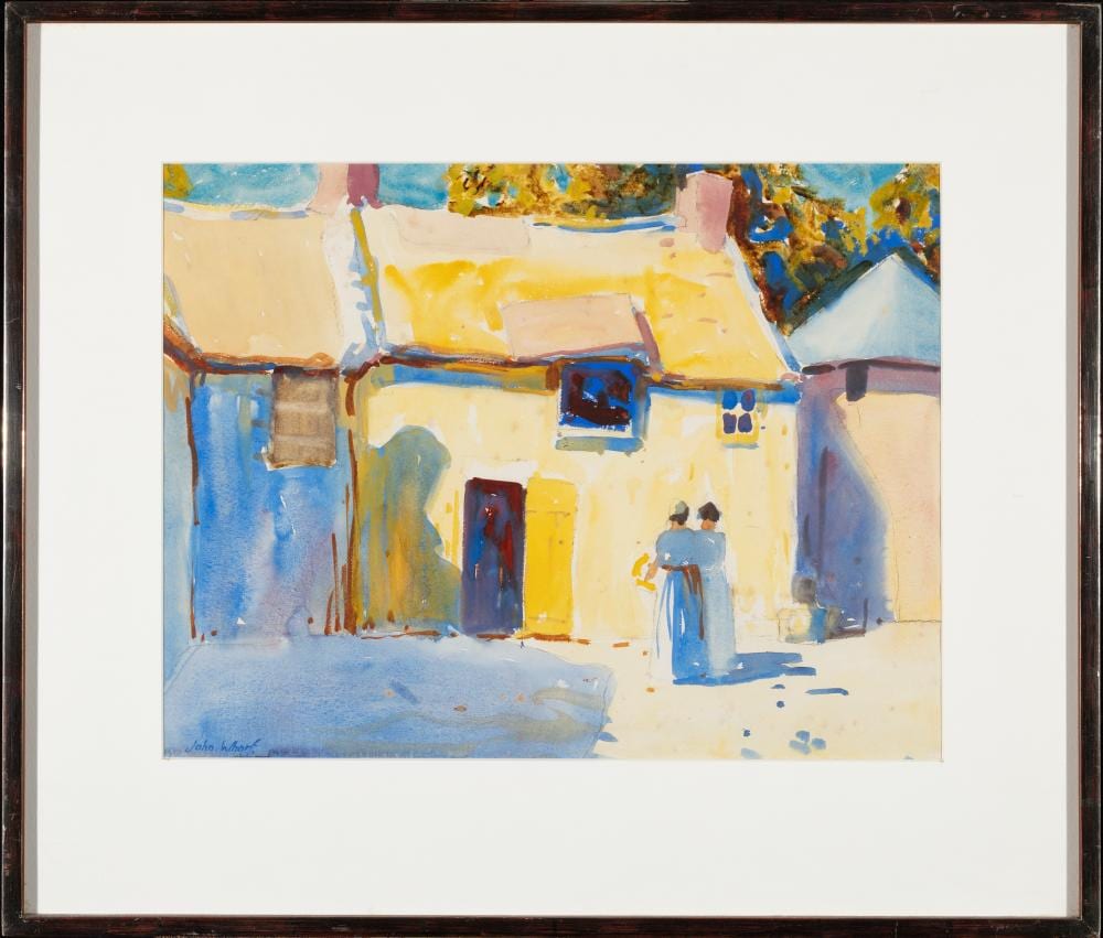 John Whorf comparable auction result: john whorf massachusetts 1903 1959 two figures undated watercolor 19 x 14 5 sight framed 22 5 x 26 5