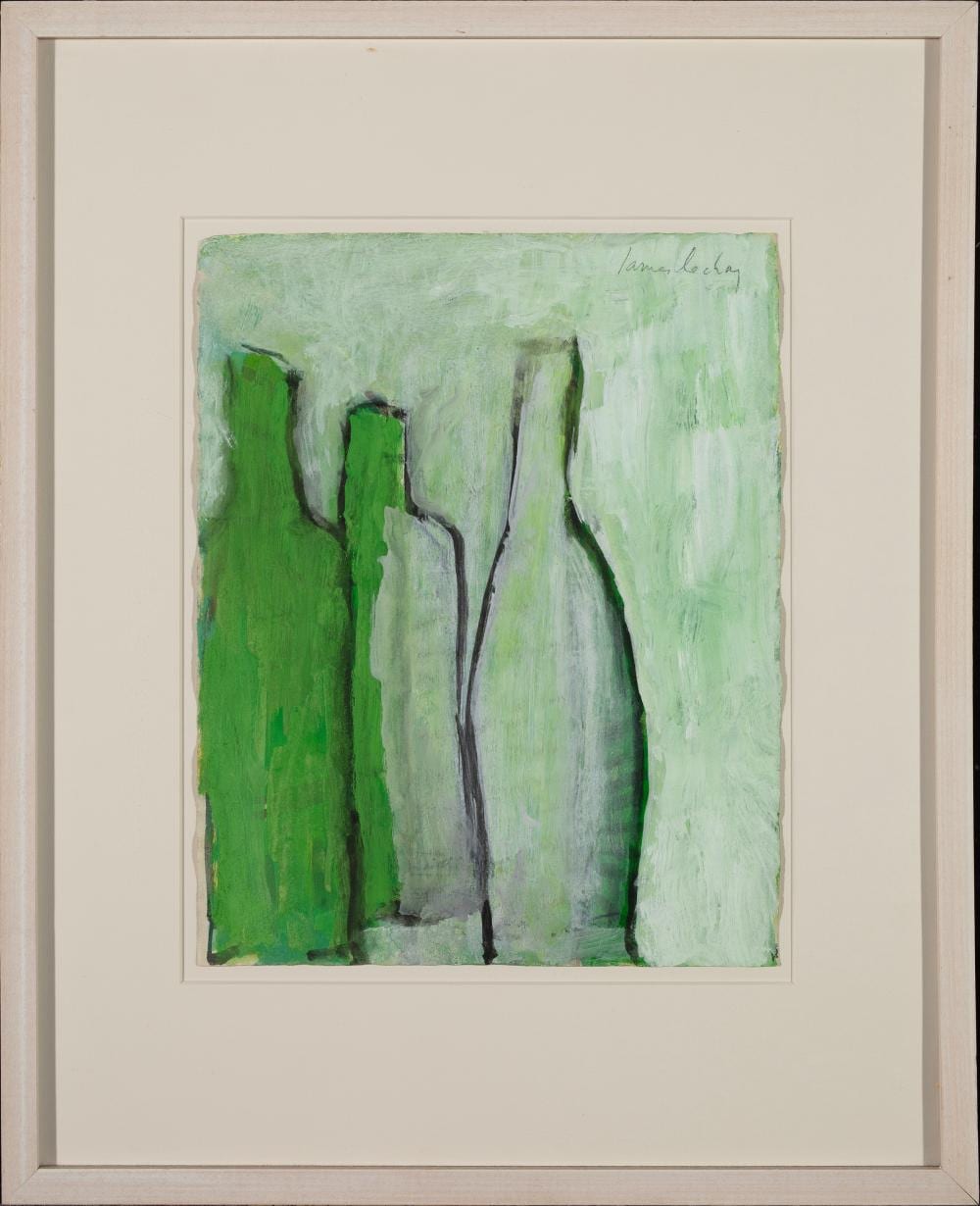 James Lechay comparable auction result: james lechay massachusetts iowa 1907 2001 green and gray 1 undated casein on paper 14 x 11 framed 21 x 17