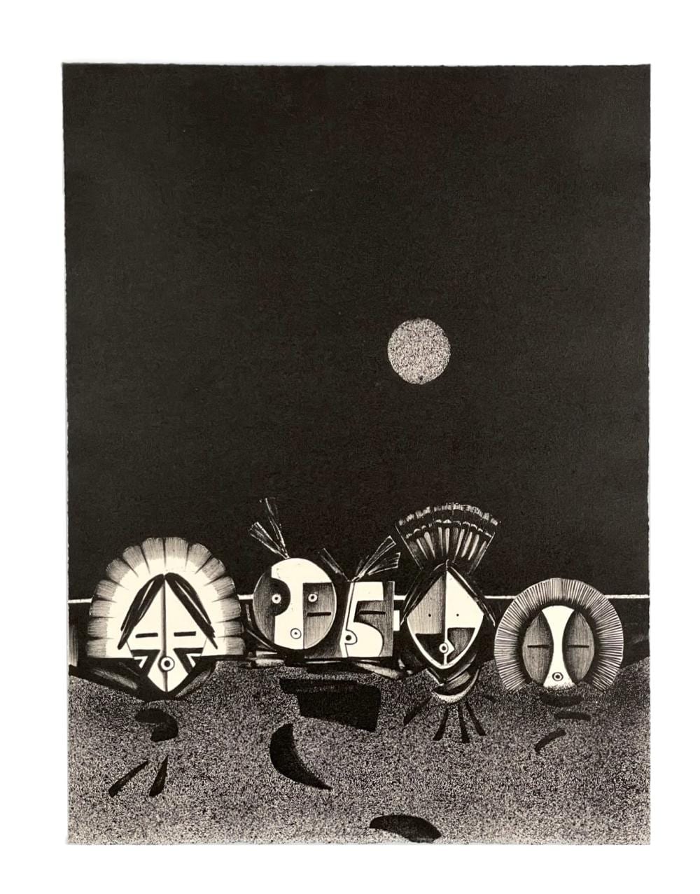 Dan Namingha comparable auction result: dan namingha night chanters lithograph
