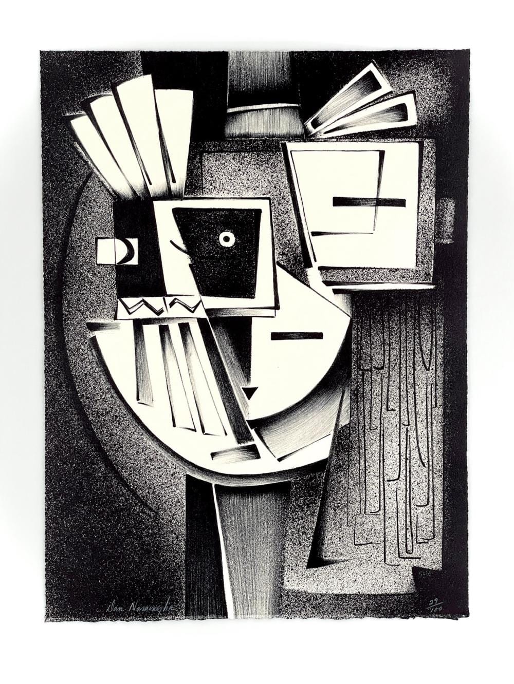 Dan Namingha comparable auction result: dan namingha mask assemblage lithograph
