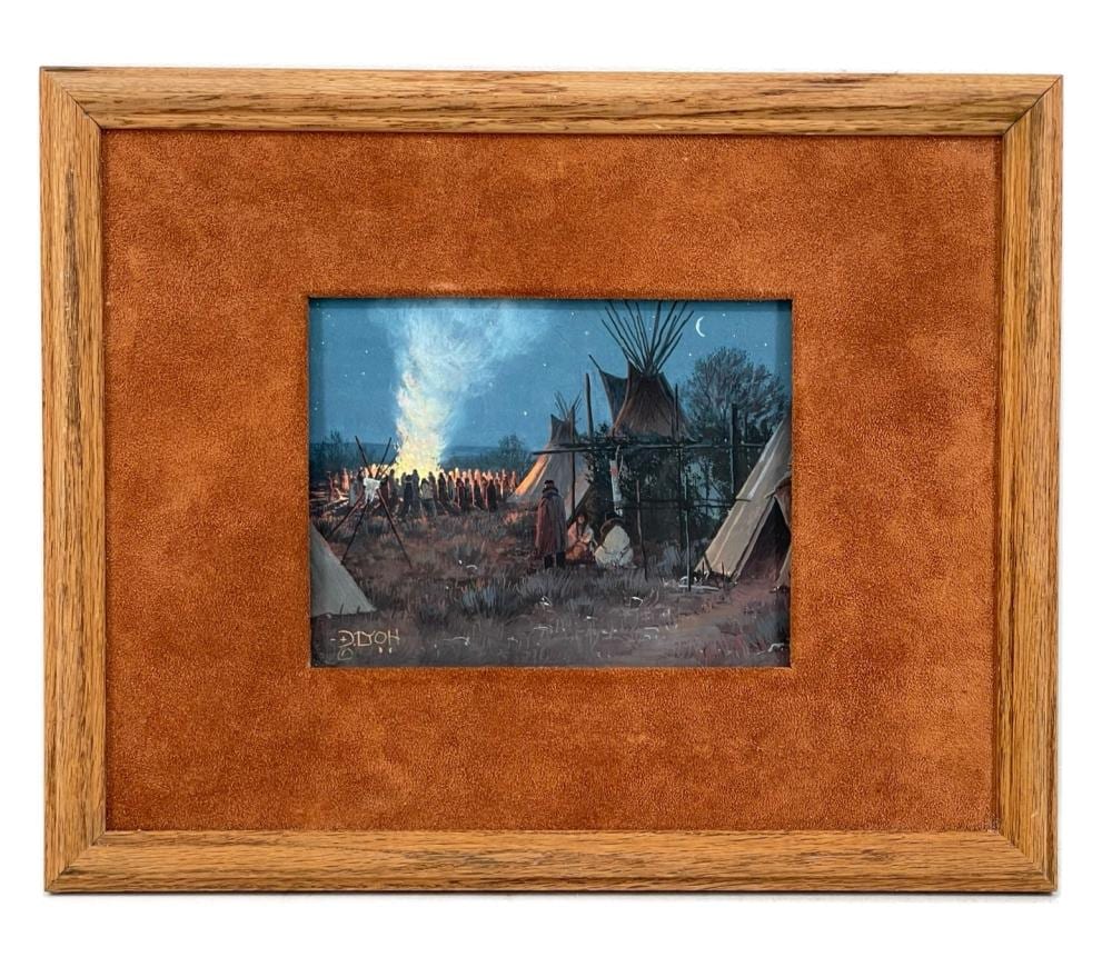 Dustin Lyon comparable auction result: dustin lyon nighttime campfire gouache