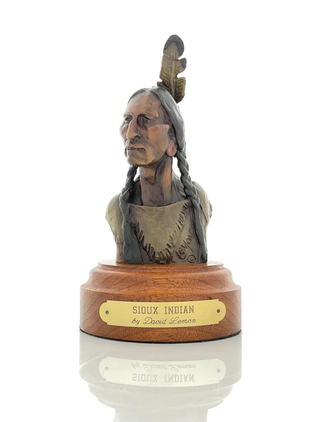 David Lemon comparable auction result: david lemon sioux indian bronze sculpture