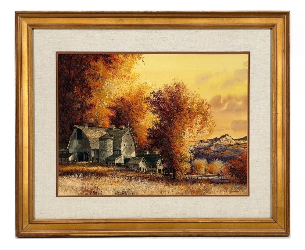 Kirk Randle comparable auction result: kirk randle autumn landscape gouache
