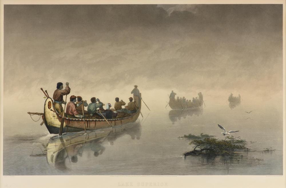 charles mottram british 1807 1876 canoes in a fog lake superior 1873 21 1 2 x 31 3 4 in 54 6 x 80 6 cm frame 32 x 42 3 4 in 81 3 x 108 6 cm · Simpson Galleries, LLC · 2026-05-16 Charles Mottram comparable auction result: charles mottram british 1807 1876 canoes in a fog lake superior 1873 21 1 2 x 31 3 4 in 54 6 x 80 6 cm frame 32 x 42 3 4 in 81 3 x 108 6 cm