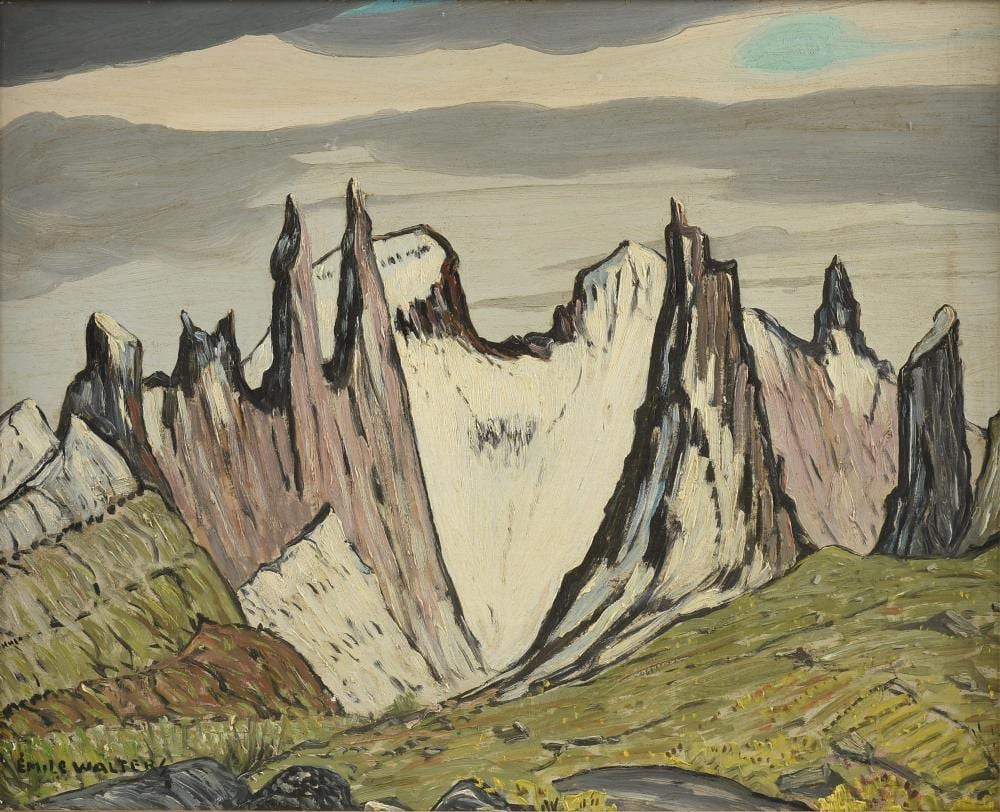 emile walters american 1893 1977 cape farewell greenland 1955 16 x 20 in 40 6 x 50 8 cm frame 19 1 4 x 23 1 4 in 48 9 x 59 1 cm · Simpson Galleries, LLC · 2026-05-16 Emile Walters comparable auction result: emile walters american 1893 1977 cape farewell greenland 1955 16 x 20 in 40 6 x 50 8 cm frame 19 1 4 x 23 1 4 in 48 9 x 59 1 cm