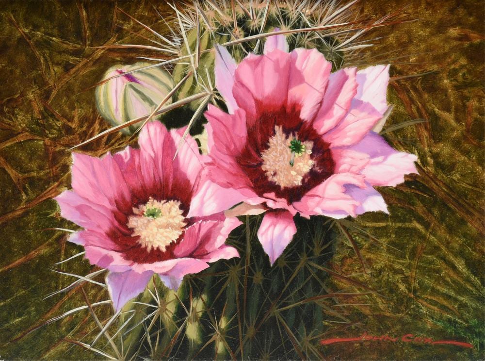 john cox american b 1941 desert bloom 21st century 9 x 12 in 22 9 x 30 5 cm frame 17 x 20 in 43 2 x 50 8 cm · Simpson Galleries, LLC · 2026-05-16 John Cox comparable auction result: john cox american b 1941 desert bloom 21st century 9 x 12 in 22 9 x 30 5 cm frame 17 x 20 in 43 2 x 50 8 cm