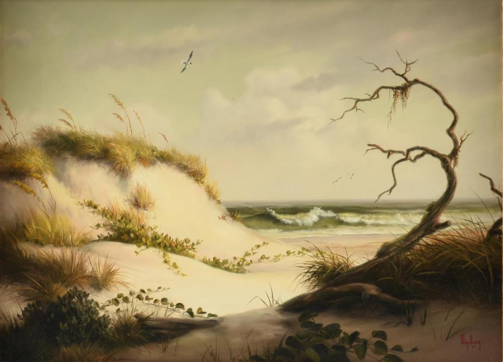 Dalhart Windberg comparable auction result: dalhart windberg american texas b 1933 coastal dune 1971 12 x 16 in 30 5 x 40 6 cm frame 20 x 23 7 8 in 50 8 x 60 6 cm